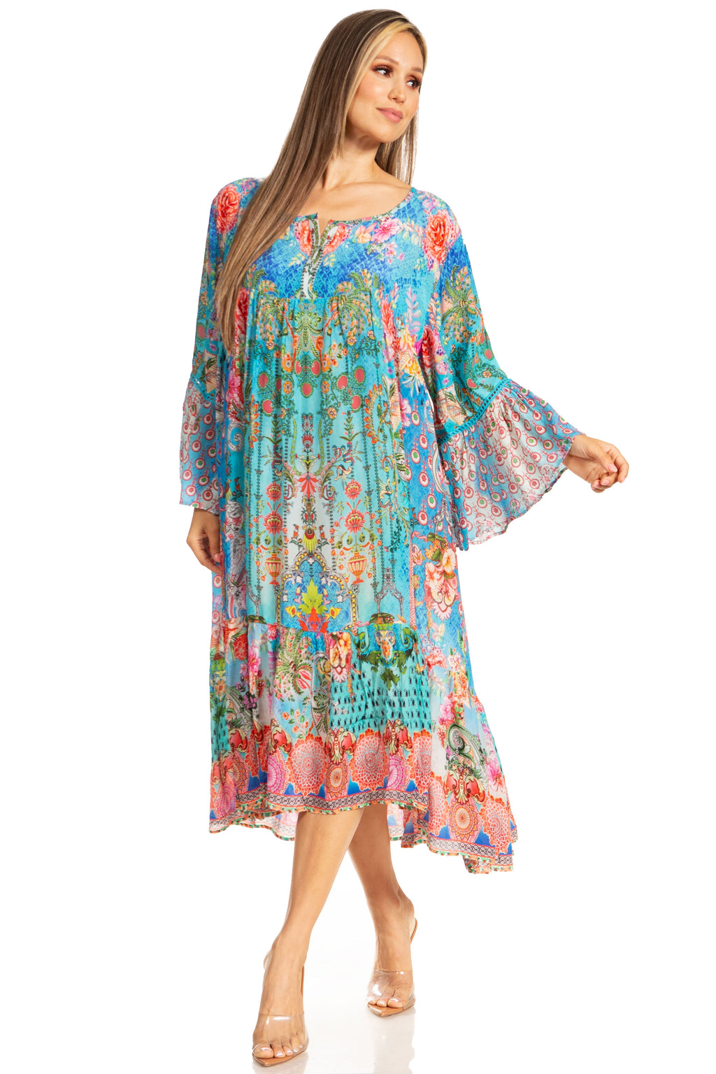 Women's Henley Neck Short Dress