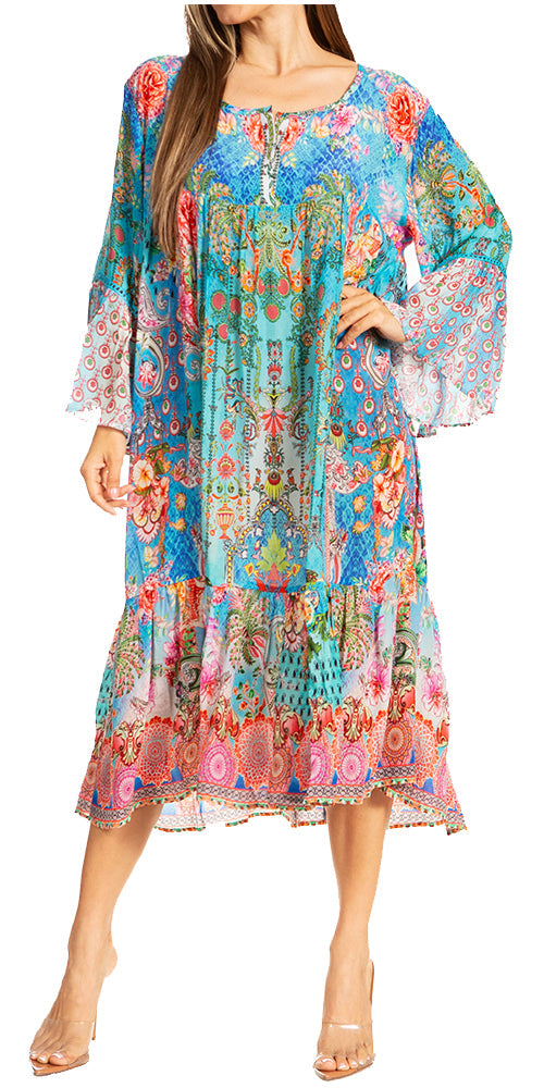 Women's Henley Neck Short Dress