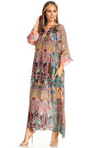 Women's Henley Neck Maxi Dress
