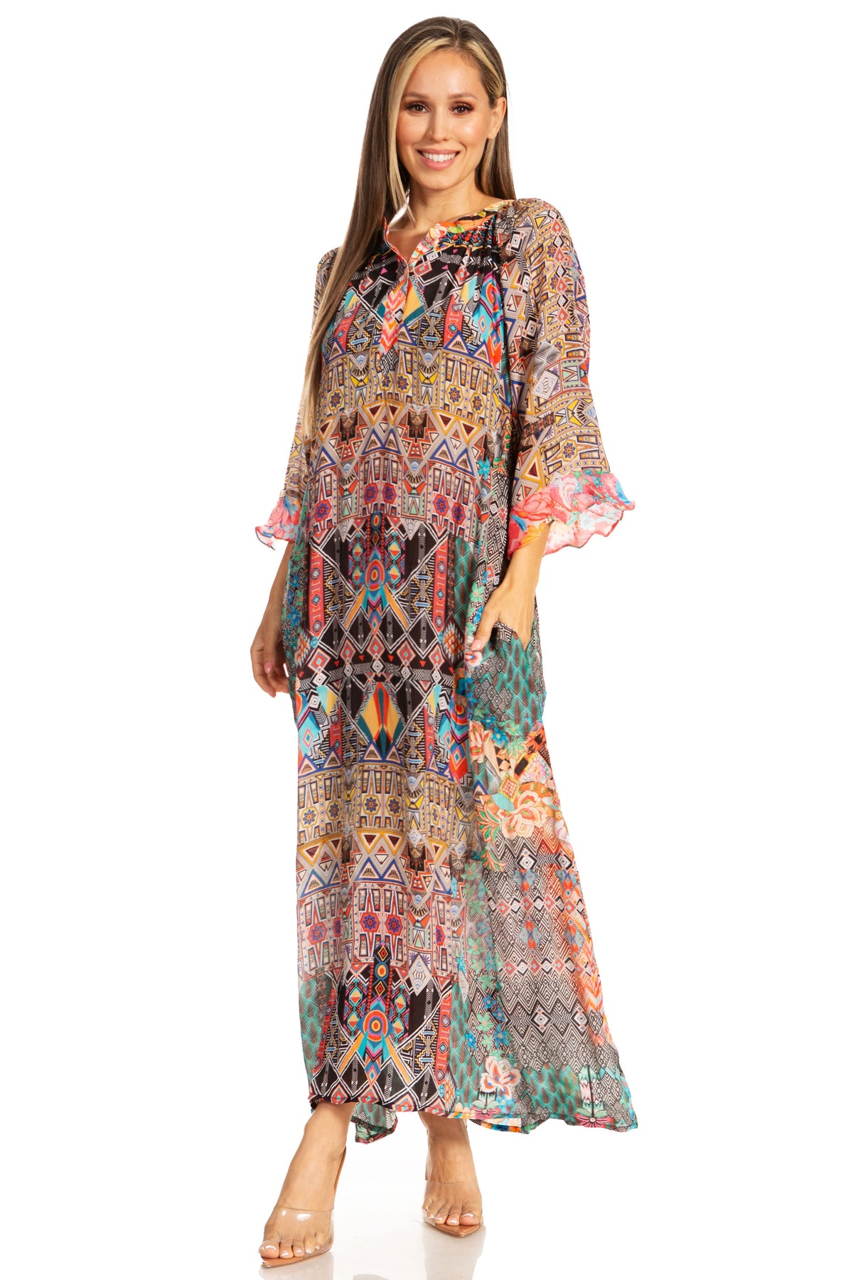 Women's Henley Neck Maxi Dress
