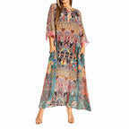 Women's Henley Neck Maxi Dress