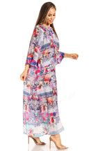 Women's Henley Neck Maxi Dress