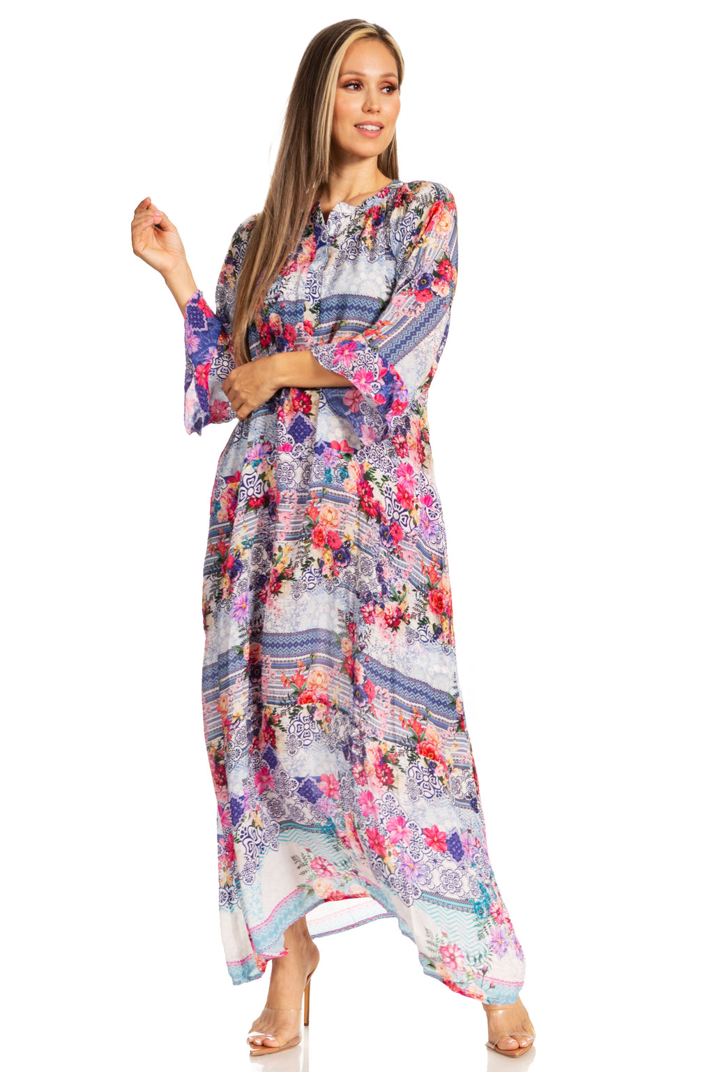 Women's Henley Neck Maxi Dress