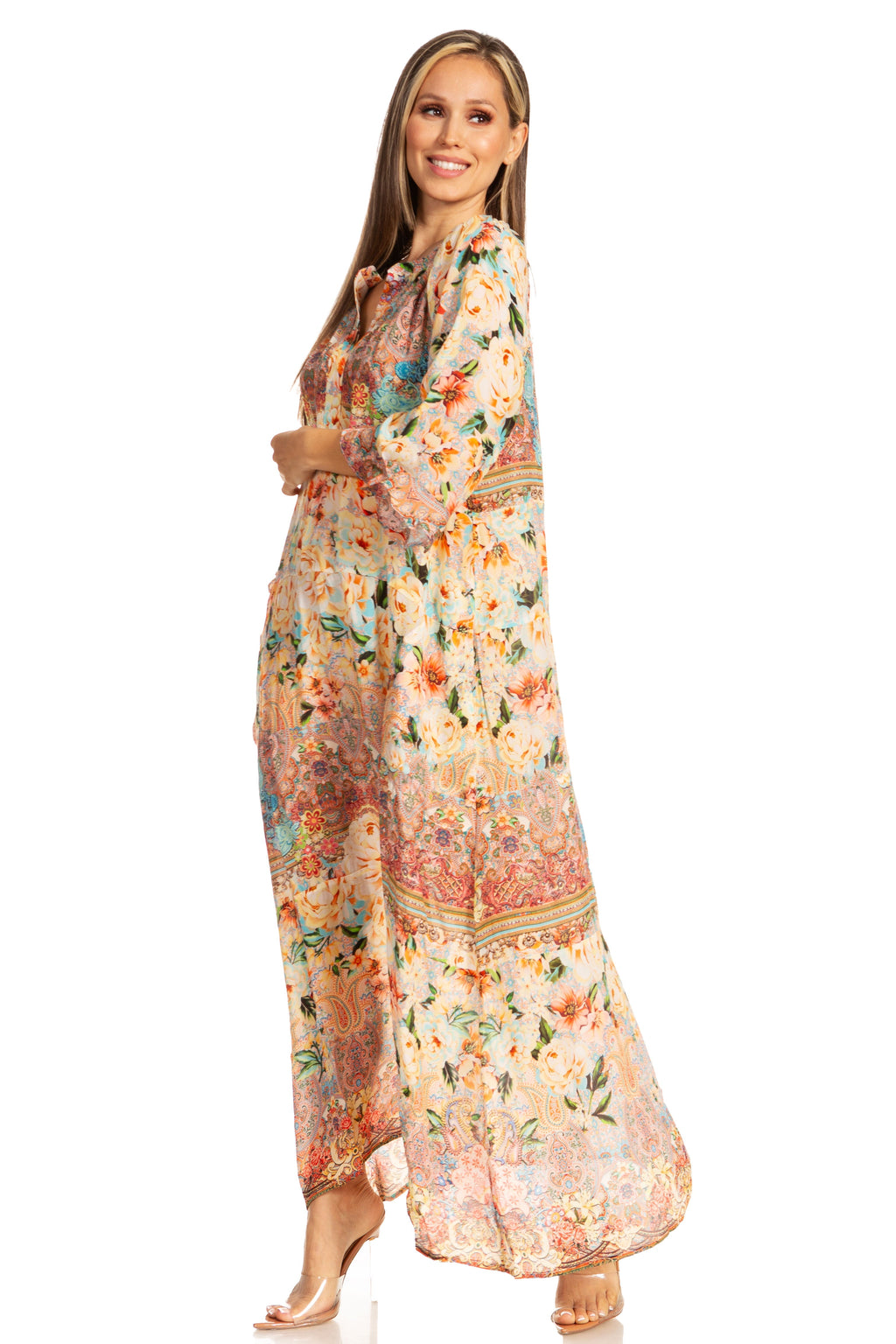 Women's Henley Neck Maxi Dress