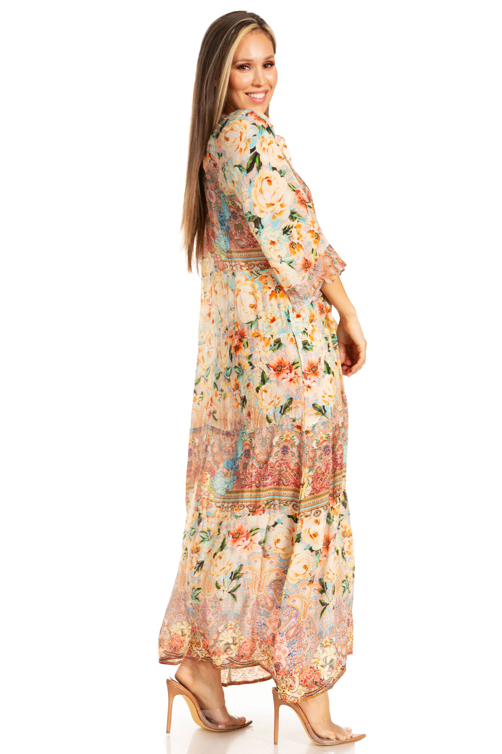 Women's Henley Neck Maxi Dress
