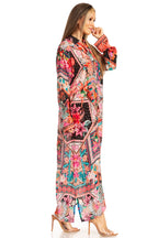 Women's Floral Maxi Shirt Dress
