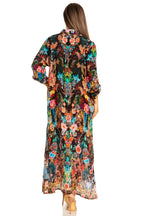 Women's Floral Maxi Shirt Dress