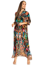 Women's Floral Maxi Shirt Dress