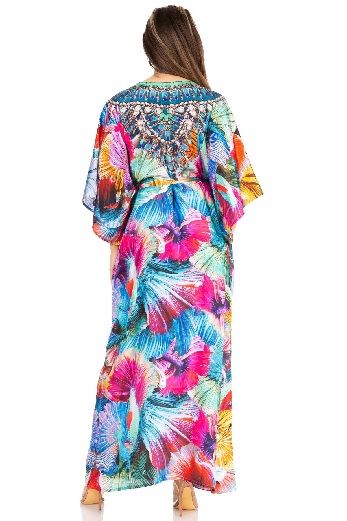 Women's V-Neck Maxi Caftan Dress