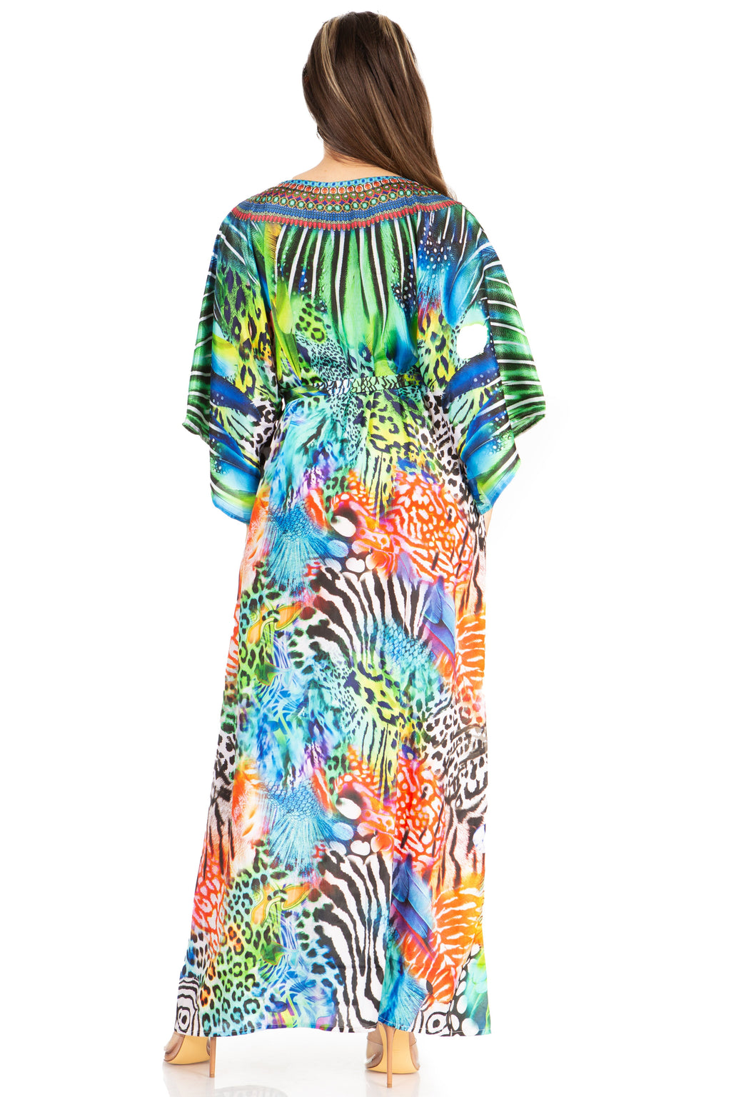 Women's V-Neck Maxi Caftan Dress