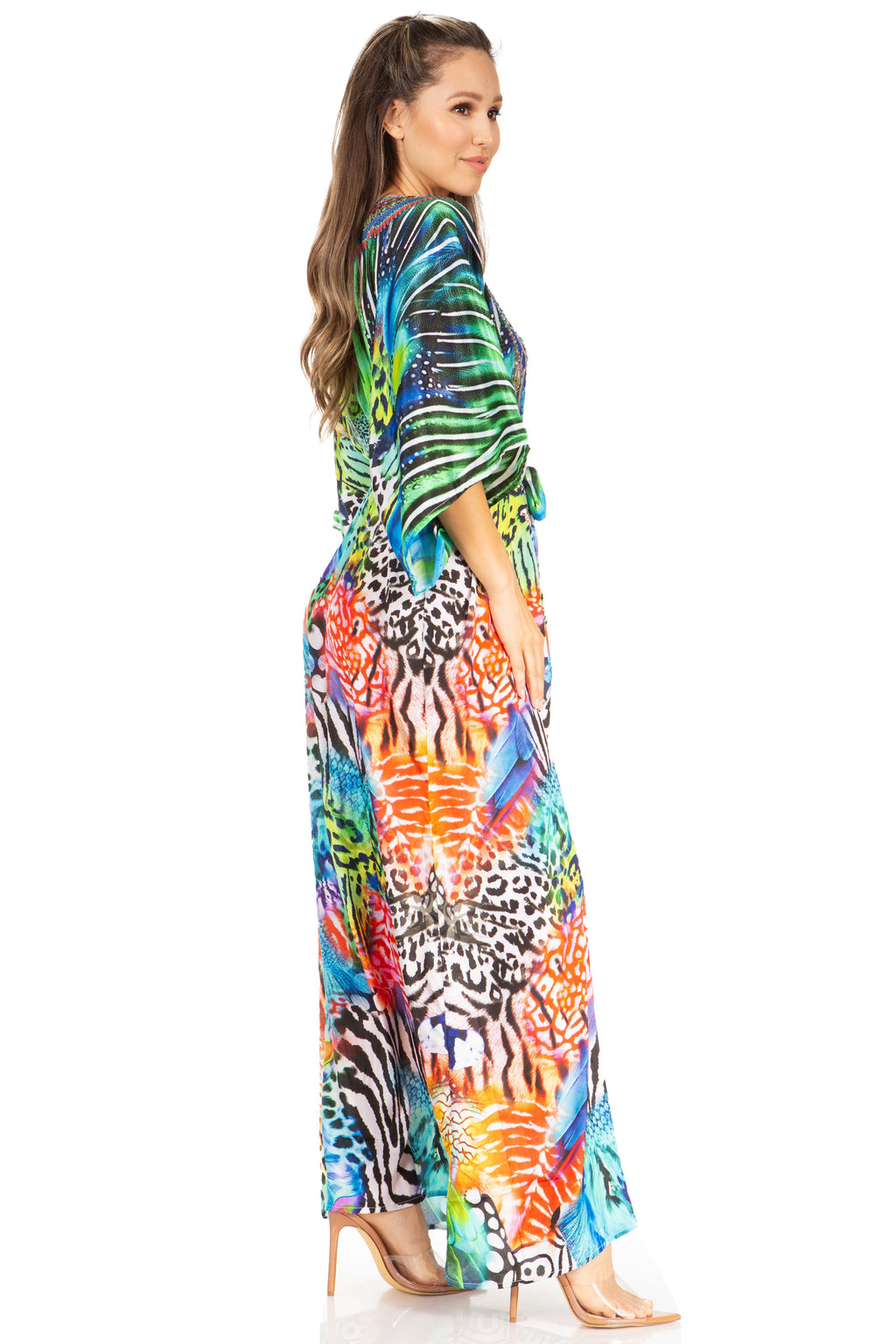 Women's V-Neck Maxi Caftan Dress