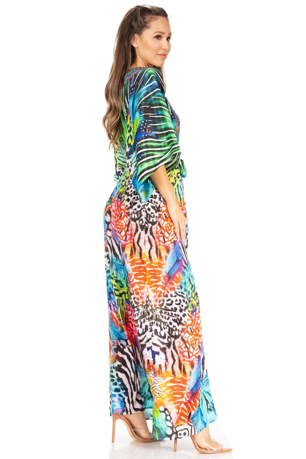 Women's V-Neck Maxi Caftan Dress