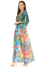 Women's V-Neck Maxi Caftan Dress
