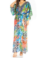 Women's V-Neck Maxi Caftan Dress