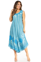 Tie Dye Sleeveless Caftan Dress