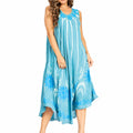 Tie Dye Sleeveless Caftan Dress