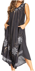 Tie Dye Sleeveless Caftan Dress