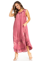 Tie Dye Sleeveless Caftan Dress
