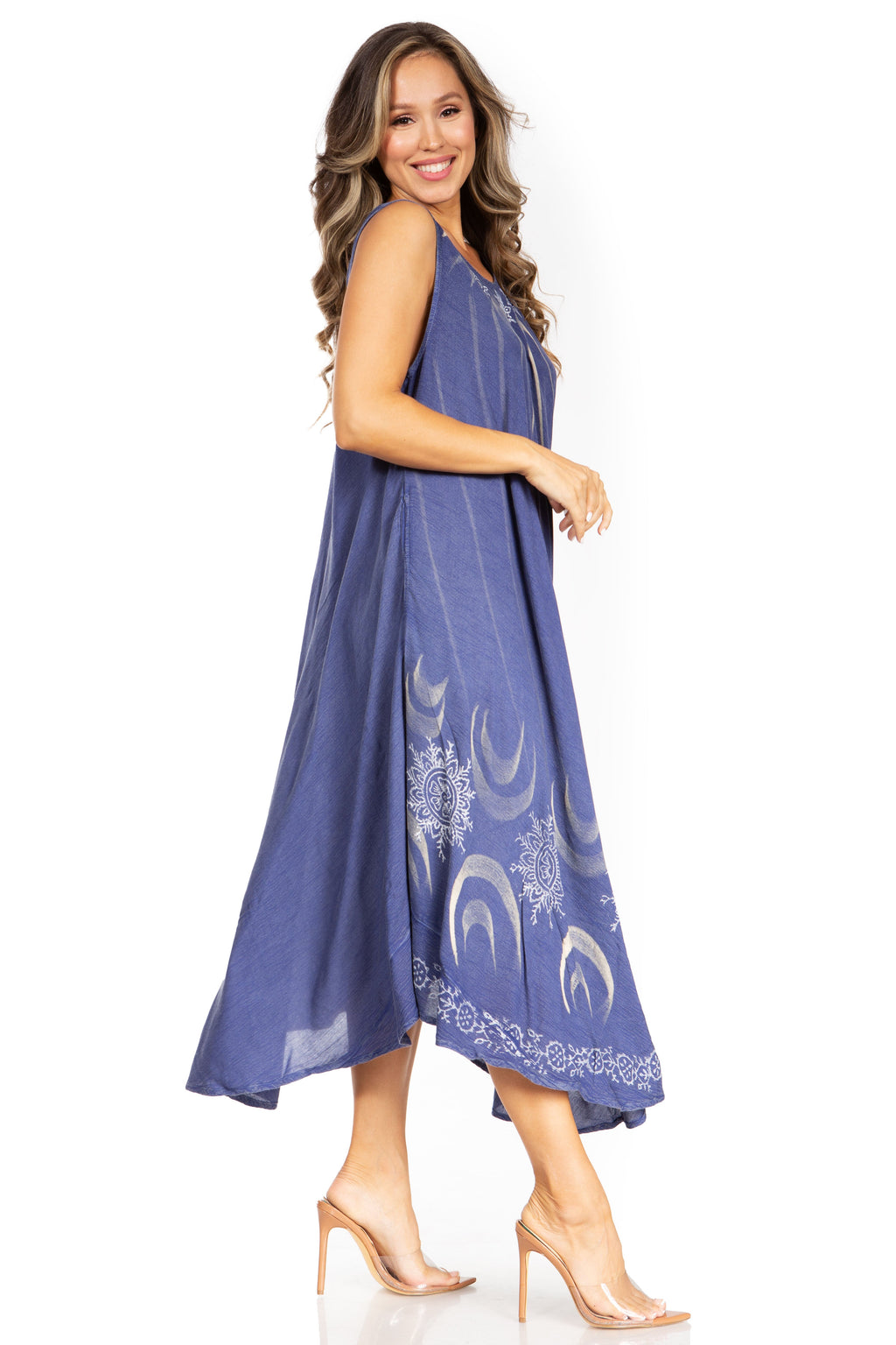 Tie Dye Sleeveless Caftan Dress