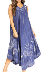Tie Dye Sleeveless Caftan Dress