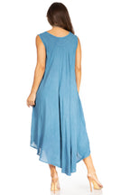 Tie Dye Sleeveless Caftan Dress