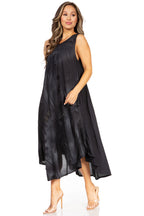 Tie Dye Sleeveless Caftan Dress