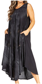Tie Dye Sleeveless Caftan Dress