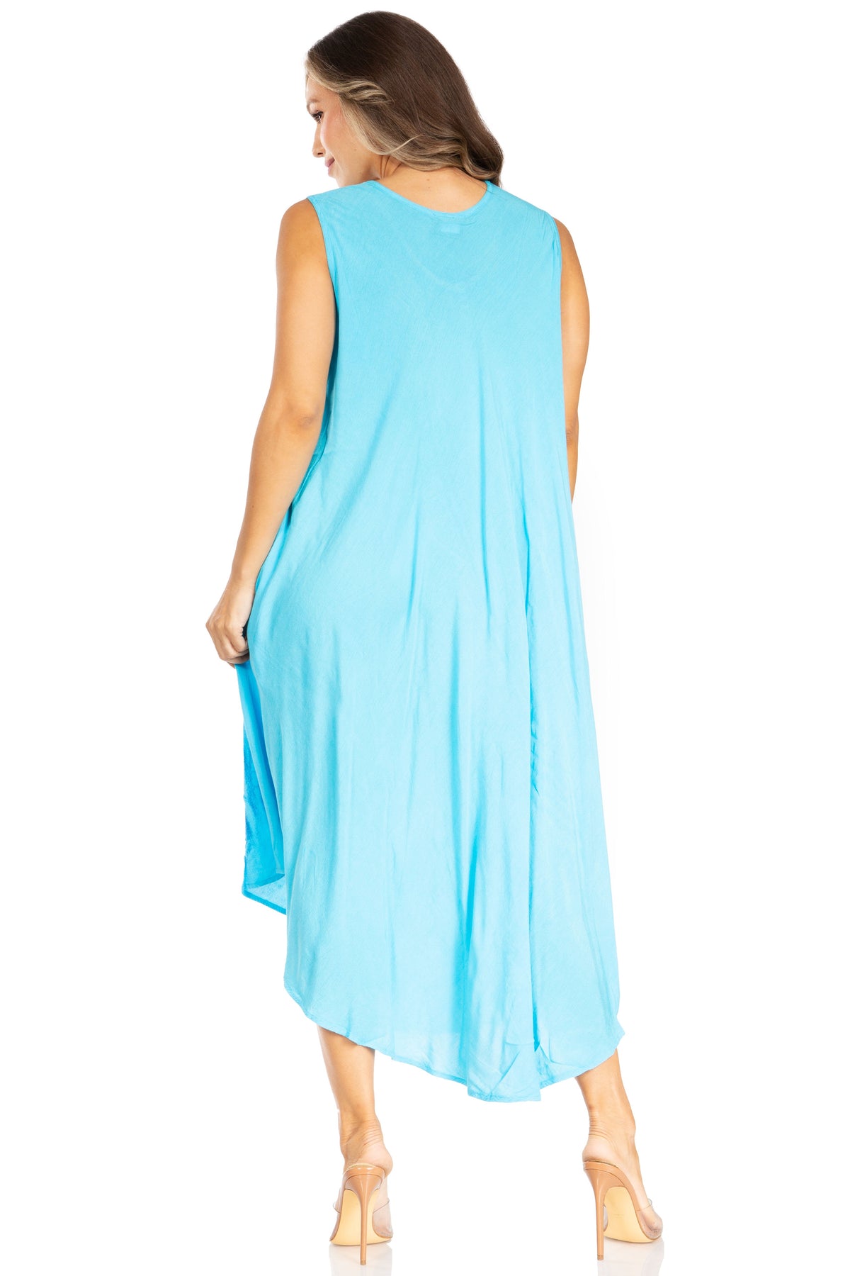 Tie Dye Sleeveless Caftan Dress