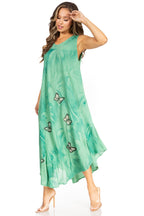 Tie Dye Sleeveless Caftan Dress