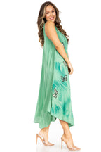 Tie Dye Sleeveless Caftan Dress