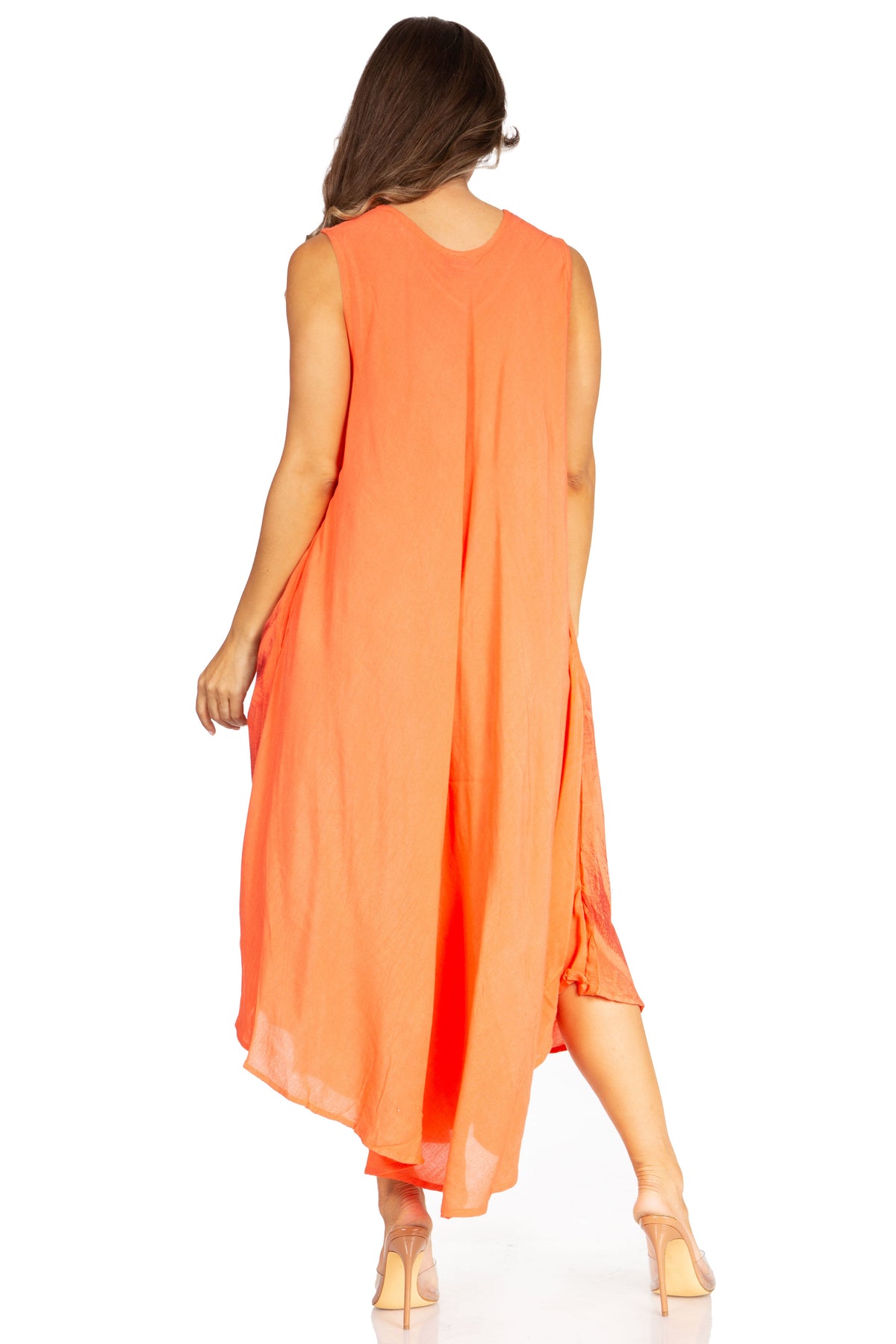 Tie Dye Sleeveless Caftan Dress