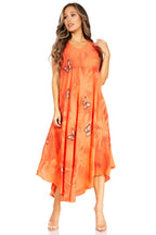 Tie Dye Sleeveless Caftan Dress