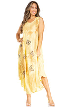 Tie Dye Sleeveless Caftan Dress