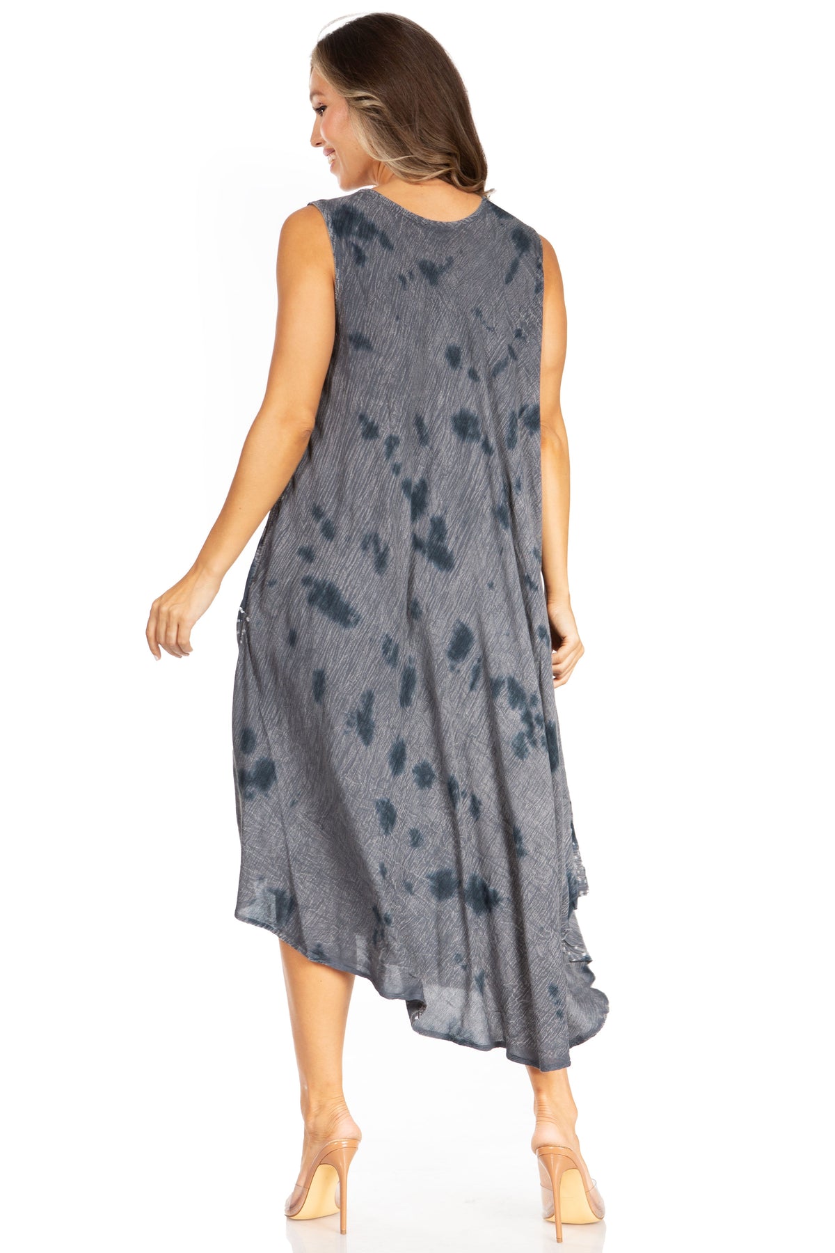Tie Dye Sleeveless Caftan Dress