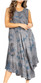 Tie Dye Sleeveless Caftan Dress