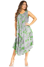 Tie Dye Sleeveless Caftan Dress
