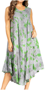 Tie Dye Sleeveless Caftan Dress
