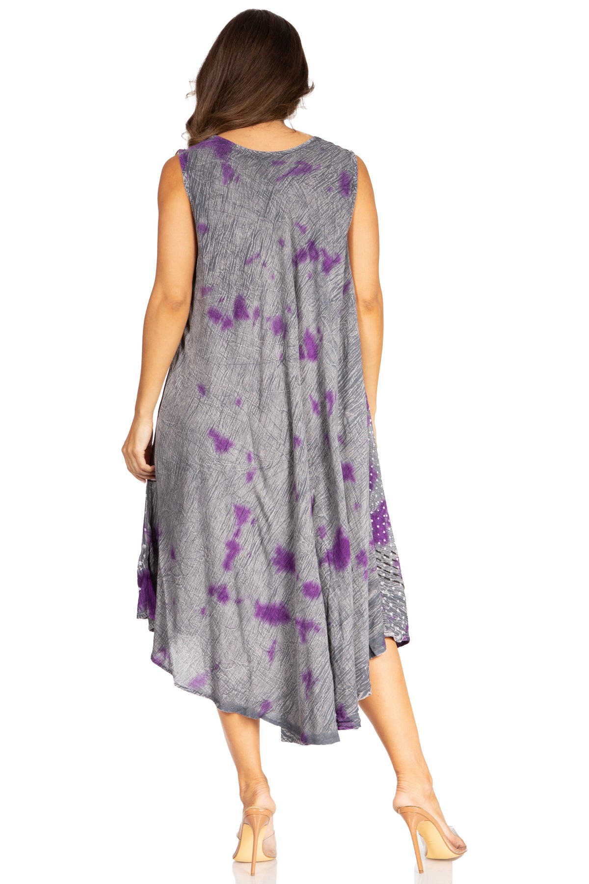 Tie Dye Sleeveless Caftan Dress