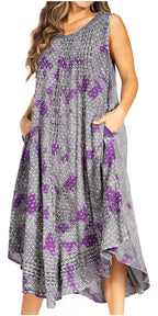 Tie Dye Sleeveless Caftan Dress