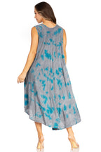 Tie Dye Sleeveless Caftan Dress