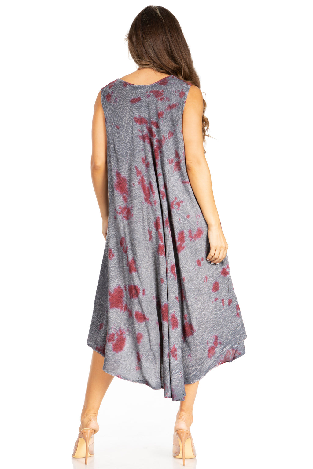 Tie Dye Sleeveless Caftan Dress