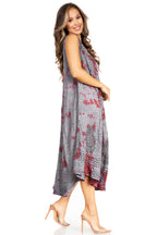 Tie Dye Sleeveless Caftan Dress