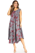 Tie Dye Sleeveless Caftan Dress