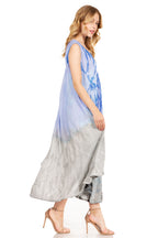 Tie Dye Sleeveless Caftan Dress