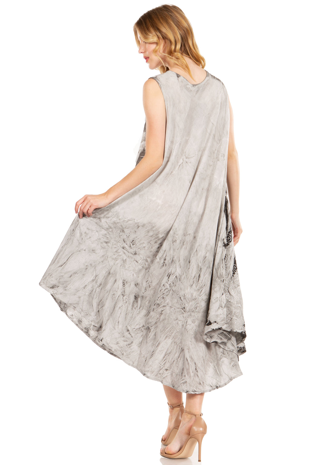 Tie Dye Sleeveless Caftan Dress
