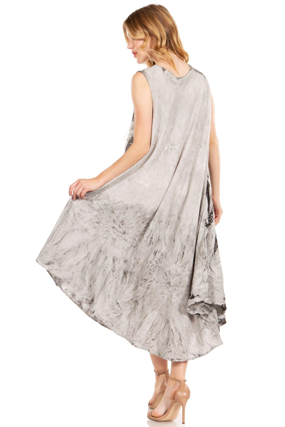 Tie Dye Sleeveless Caftan Dress