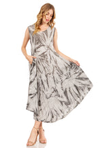 Tie Dye Sleeveless Caftan Dress