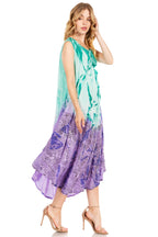 Tie Dye Sleeveless Caftan Dress