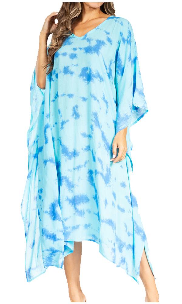 Tie Dye Caftan Dress Cover Up