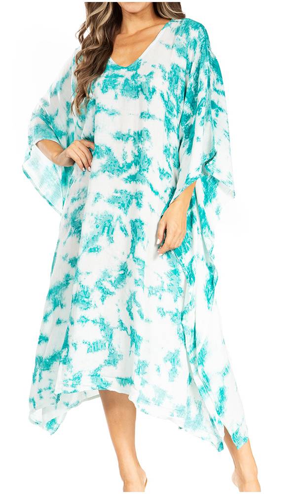 Tie Dye Caftan Dress Cover Up